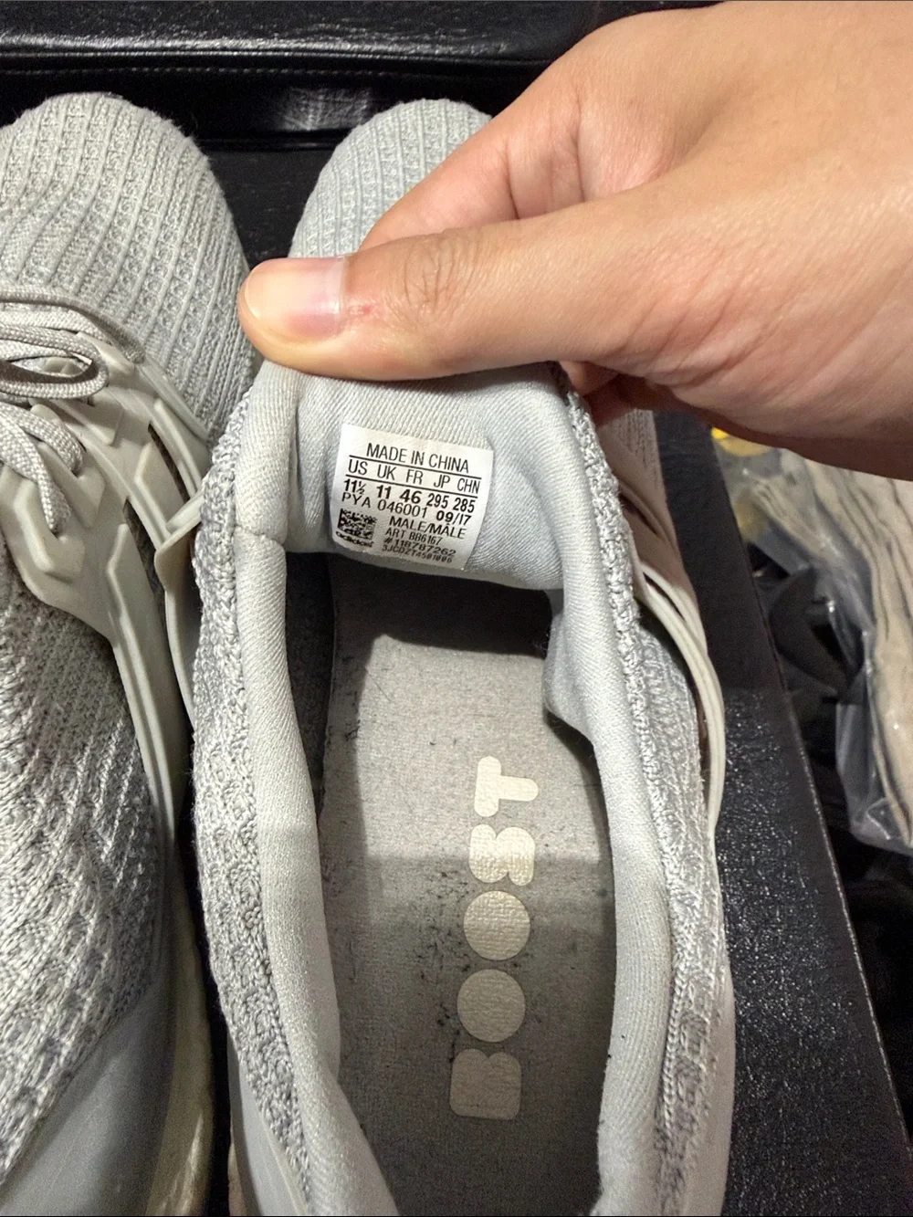 Adidas Ultraboost 1.0 Light Gray Knit Running Shoes